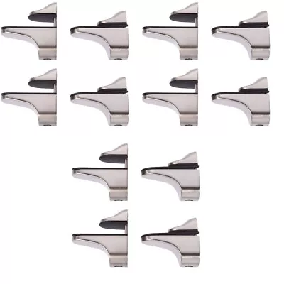  12 Pcs Wall Mount Shelf Clamp Glass Bracket Metal Shelves Adjustable Wood • £30.75