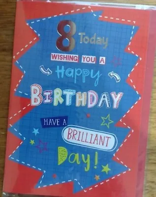 Age 8 Birthday Card Choice Of Boy And Girl Birthday Cards For 8 Year Old Child • £2.95