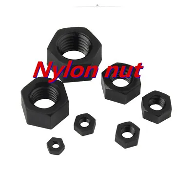 M2 M2.5 M3 M4 M5 M6  Metric System Black Plastic Nylon Hex Nut 50pcs • $7.35