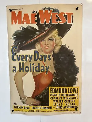 Vintage Mae West Poster : Every Day’s A Holiday 1938 Vintage Original • $40