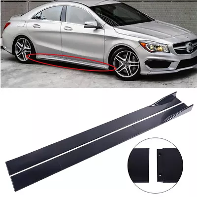 78.7  Side Skirts Splitters Spoiler Lip Glossy Black Fit For Ford Mustang Focus • $39.25