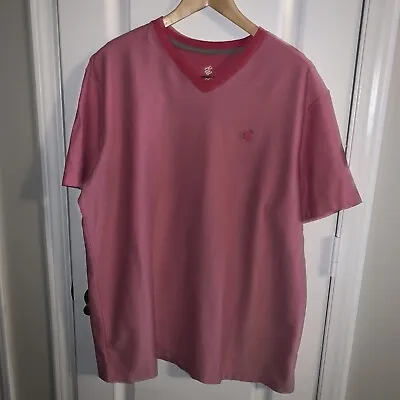 Rocawear Classic Mens XL Pink Short Sleeve Pullover V-Neck T-Shirt Top • $10