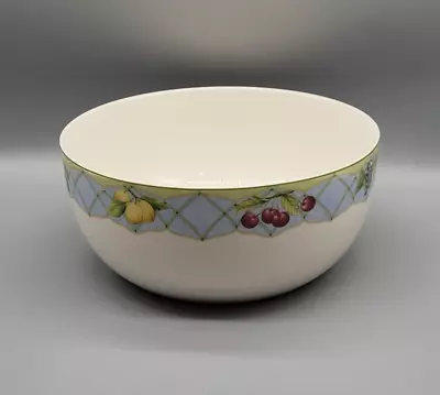 Mikasa Optima Fruit Rapture 9.5” Dia Vegetable Serving Bowl Lemon Cherry Berries • $14.95