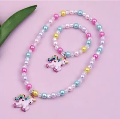 $9.99 • Buy Adorable Unicorn Necklace School Gift Birthday Jewelry For Girls Little Kids