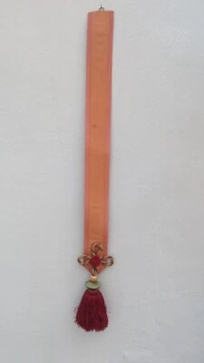 £10 • Buy VINTAGE FABRIC TASSEL BELL PULL WALL HANGING 40cm