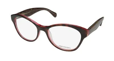 New Vera Wang V374 Eyewear Womens Kb Cat Eye Plastic 49-17-130 Full-rim Tortoise • $29.95