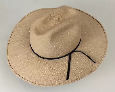 VINTAGE 60's OPEN ROAD PANAMA HAT FEDORA CATTLEMAN CREASE STETSON STYLE COWBOY 7 • $54.99