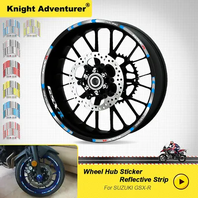 17  Motorcycle Wheel Rim Tape Decal Stripes Sticker For SUZUKI GSX-R600/750/1000 • $13.99