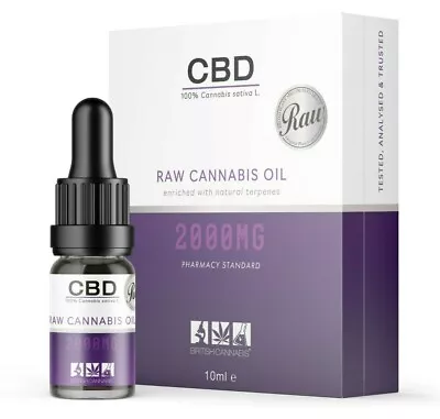 CBD By BRITISH CANNABIS - Premium CBD Oil - RAW CBD Oil Drops - 10ml - THC FREE • £19.99