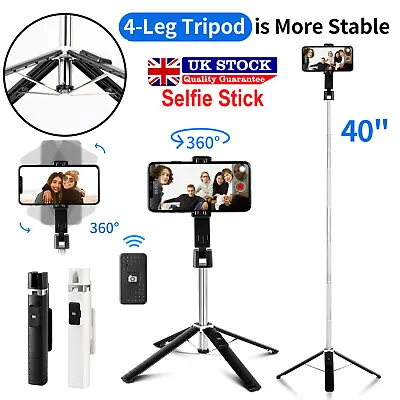 Selfie Stick Bluetooth Remote Phone Holder Tripod Stand For IPhone Universal • £10.25
