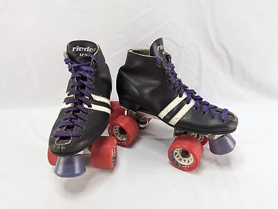 M6 Vintage Riedell USA Roller Skates Sure Grip + Labeda The Bite Jammer Wheels  • $199.99