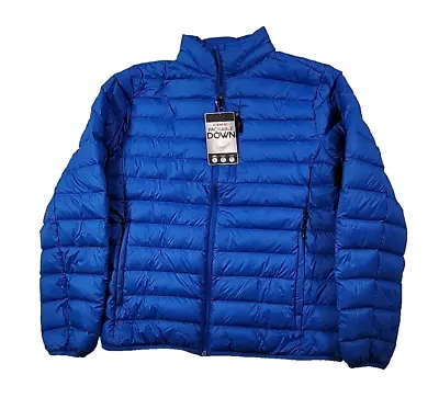 32 Degrees Down Puffer Jacket Mens Medium Sea Blue Lightweight Packable $120 • $39.49
