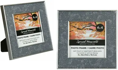 4x4 Picture Frame 2 Pack Retro Faux Marble Glass Photo Pane FREE SHIPPING • $16.99