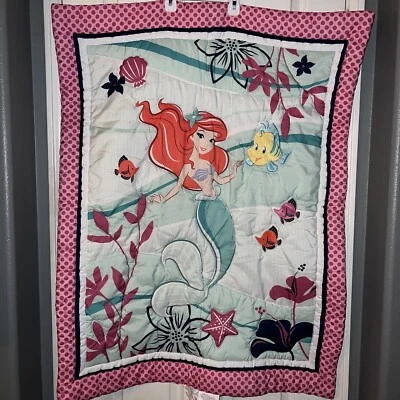 $50 • Buy Disney Baby Little Mermaid Ariel Sea Treasures Crib Quilt Comforter Blanket