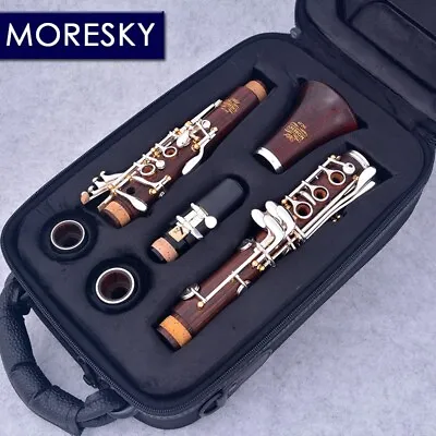 MORESKY Cocobolo Clarinet C Tune 17 Keys Silver Plated Klarinet In Do MC69 • $806.50