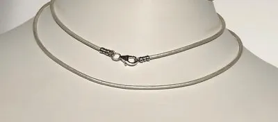 2mm Leather Cord Necklace Sterling Lobster Clasp 15 16 17 18 19 Or 20 Inch • $11.99