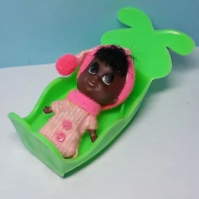 *Rare* Vintage Mattel Liddle Kiddles BABY ROCKAWAY & Bunny Rocker Cradle • $58