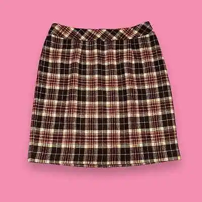 Chadwick’s Of Boston Wool Blend Plaid Academia Mini Pencil Skirt Size 12 Petite  • £19.30