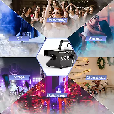 Fog Smoke Machine DJ Stage Fogger Remote Color Light Effect 500W Party Mini • $51.99