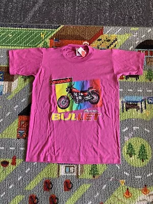 Vintage Kawasaki Eliminator Bullet Motorcycle Biker Pink Shirt Small • $36.45