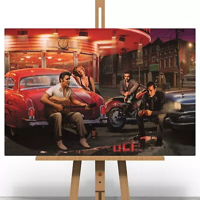 £11.99 • Buy Marilyn Monroe Elvis James Dean Canvas Print Picture Retro Wall Art Guitar Diner