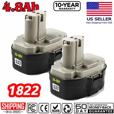 2pack For Makita 18V 4.8Ah Battery NiMH 1822 1834 1823 1833 1835 PA18 192826-5 • $38.89