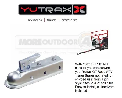 TX113 YUTRAX  Warrior Cart 2 Inch Ball Hitch ATV Trailer  Tongue Coupler • $39.99