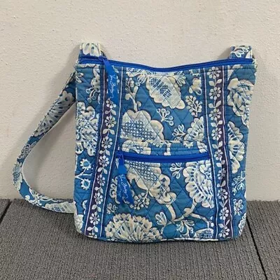 Vera Bradley Crossbody Bag Womens Medium Retired Blue Lagoon Hipster Purse • $8.99