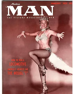 Vintage Men's Cheesecake Magazine MODERN MAN Feb 1952 Joann Arnold MORE • $22