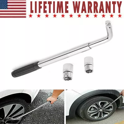 Heavy Duty Lug Wheel Brace Wrench Telescopic Auto Socket Tyre Nut 17 19 21 23mm • $17.99