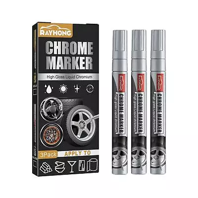 UK New Metallic Liquid Chrome Mirror Finish Paint Pen Waterproof DIY Art Marker • £6.29