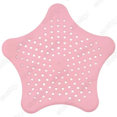 Silicone Pink Star Shape Mesh DrainerBathroom Hair FilterSink Food Strainer • £3.32