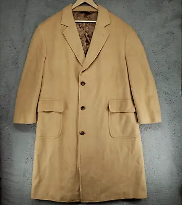 $382.50 • Buy ￼Vintage Brooks Brothers Mens 100% Pure Camel Hair Polo Coat Overcoat 44L Beige