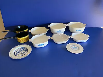 Vintage Corning Ware Blue Cornflower Children's Toy Dish Plastic Kitchen Set • $14.99