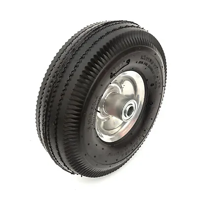 Metal Wheel & Pneumatic Tyre 10 Inch 4.10/3.50-4 Line Tread Fits Sack Hand Truck • £10.99