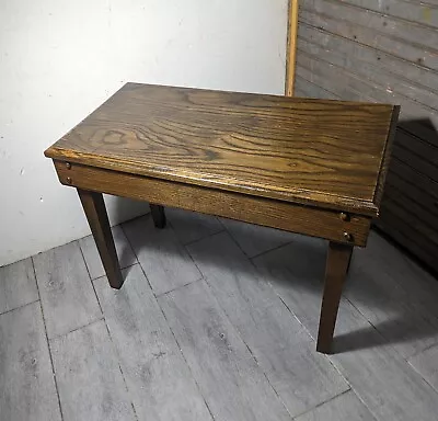 Vintage Rustic Farmhouse Oak Wood Piano Bench With Lid Storage - Mid Century R62 • $153