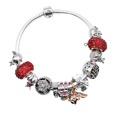 Pandora Silver Charm Bracelet Train Wizard Wand European Charms! • $89