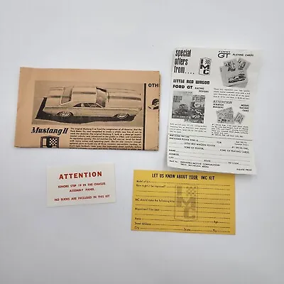 IMC 1/25 Ford Mustang II #109-200 Parts Instructions And Vintage Kit Inserts • $8.88