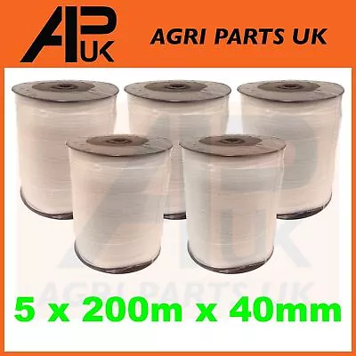 5 X 200m X 40mm Electric Fence Poly Tape Fencing Horse Pony White Paddock Ribbon • £97.99