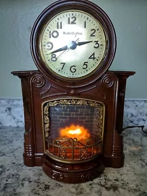 Vintage MasterCrafters Fireplace Clock Lights Animated Motion  No. 272 Working • $214.79