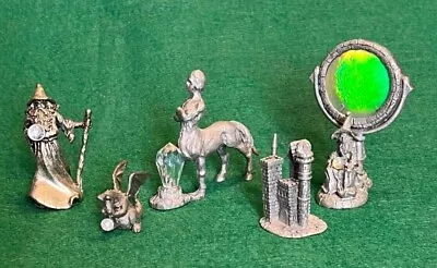 Pewter Figures-2 Wizards A Centaur A Dragon And A Castle (some Have Crystals) • $5