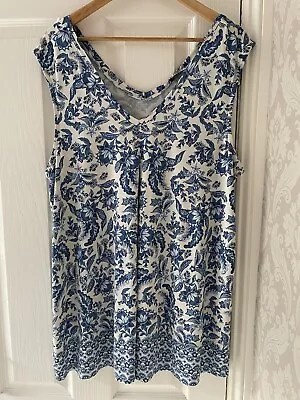Tu Blue Flower Size 20 Longline Vest Top • £5.50