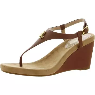 Lauren Ralph Lauren Womens Jeannie Faux Leather Wedge Sandals Shoes BHFO 5532 • $32.99