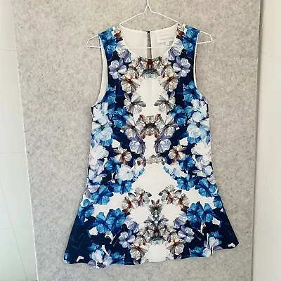 $19.99 • Buy Finders Keepers Womens Size S Blue White Floral Sleeveless Dress A-Line 3167