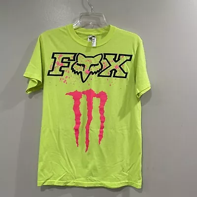 Fox Racing Monster Short Sleeve T-Shirt Men’s Small S Highlighter Yellow & Pink • $15.99