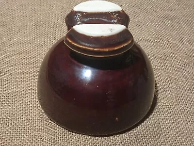 Vintage INSULATOR Dark Brown Ceramic 5  Diameter • $13