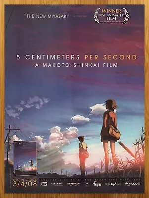 2008 5 Centimeters Per Second Print Ad/Poster Authentic Anime DVD Promo Wall Art • $14.99