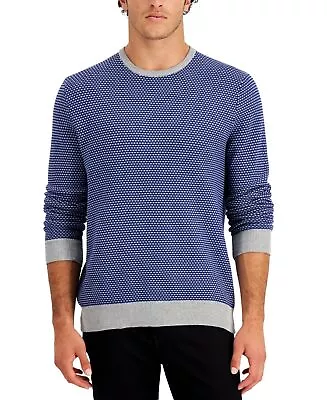 Club Room Men's Elevated Tonal Textured Sweater In Navy-Size 2XL • $16.97