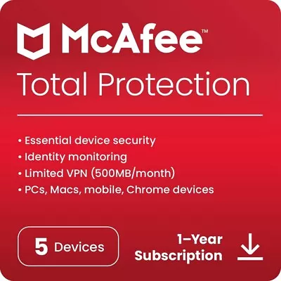 McAfee Total Protection 2024 | DIRECT FROM MCAFEE | Same Day Digital Delivery • $89.95