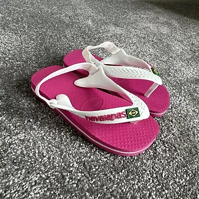 Havaianas Baby Flip Flops Pink Sandals Baby Size EUR 23 • £9